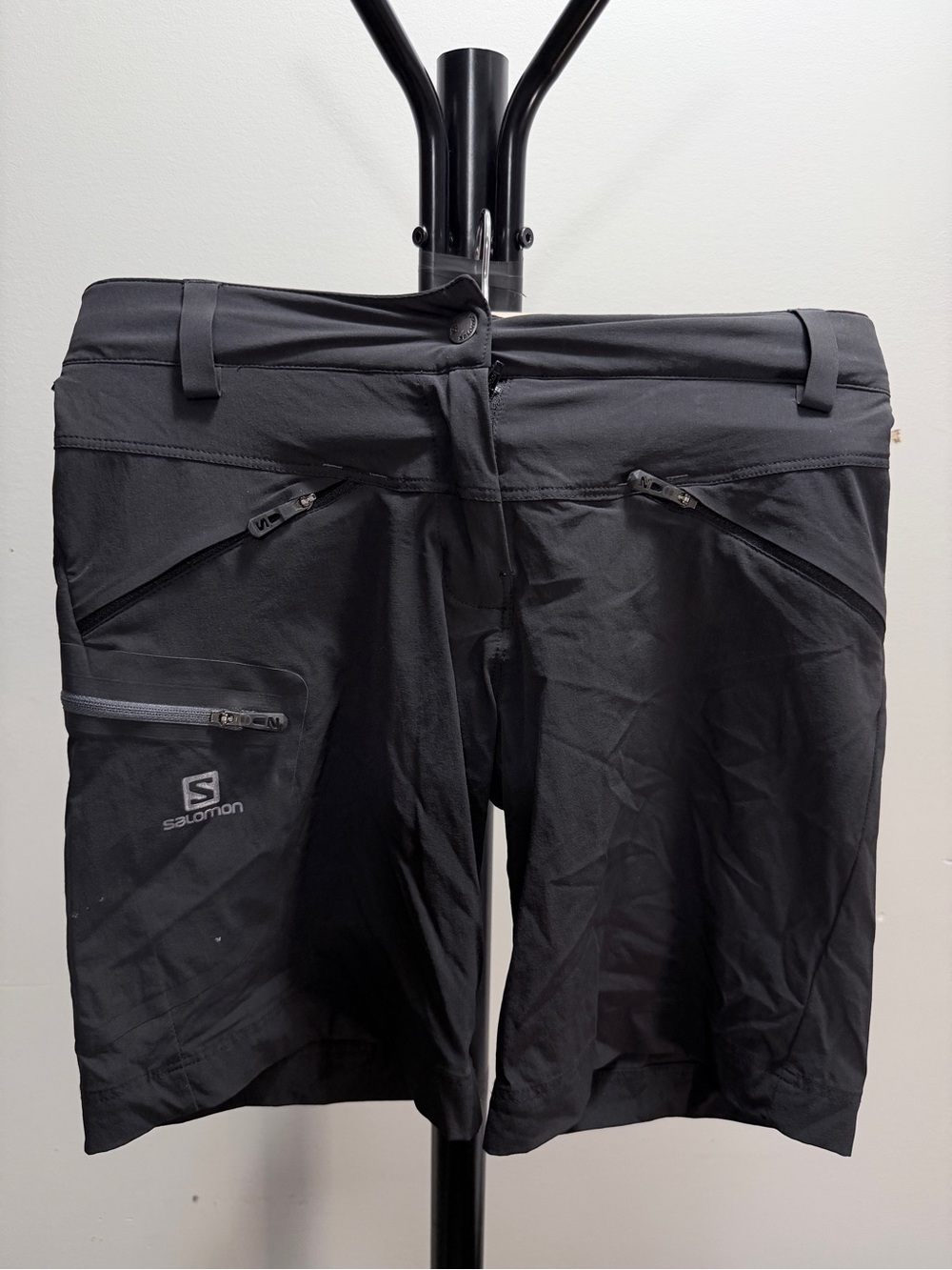 Salomon Unisex Black Performance Trail Shorts Size 2